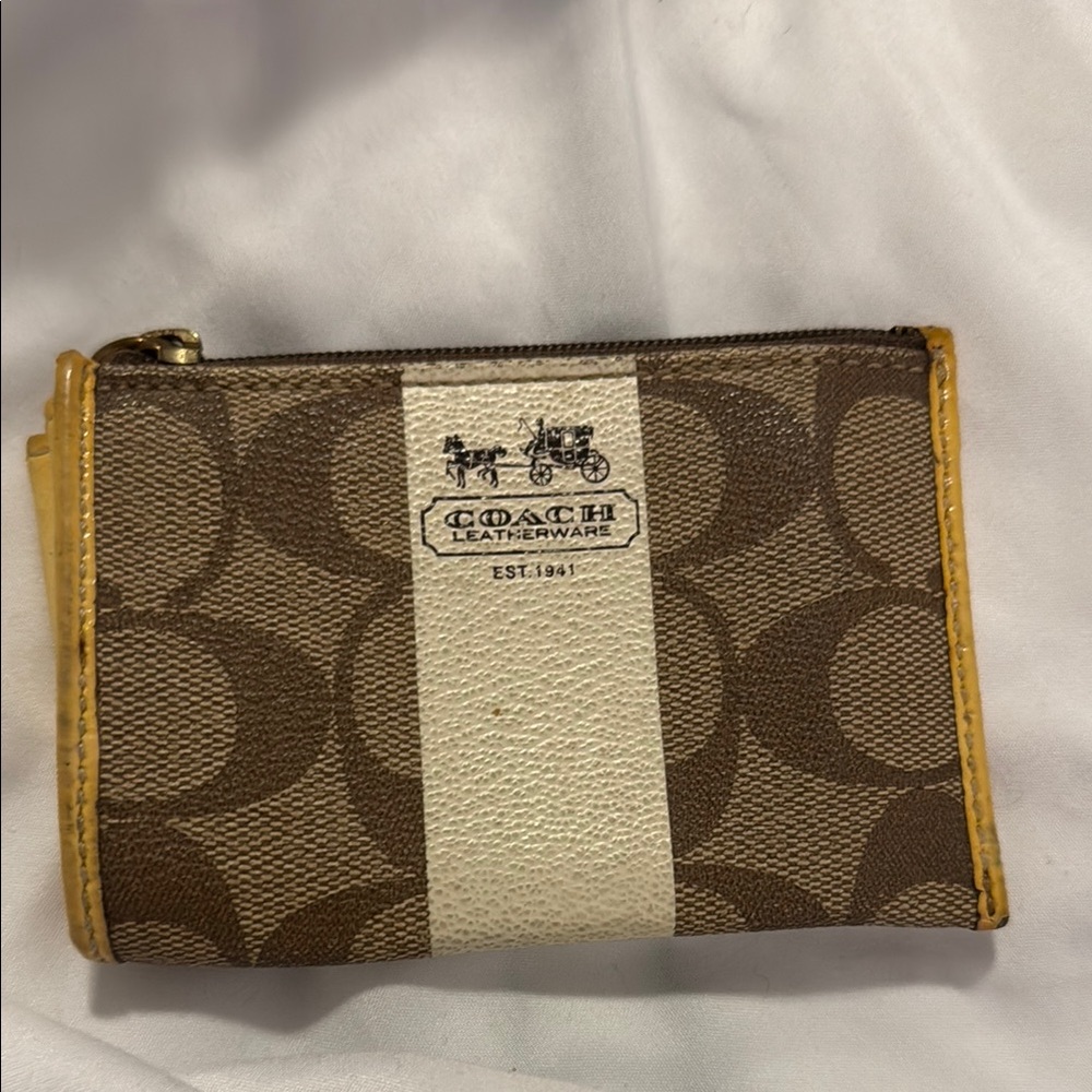 Coach Brown and Tan Card Wallet